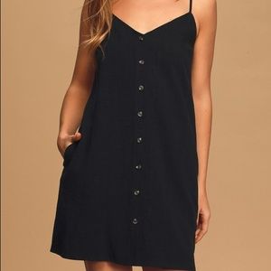 Elegant Black Button-Down Dress
